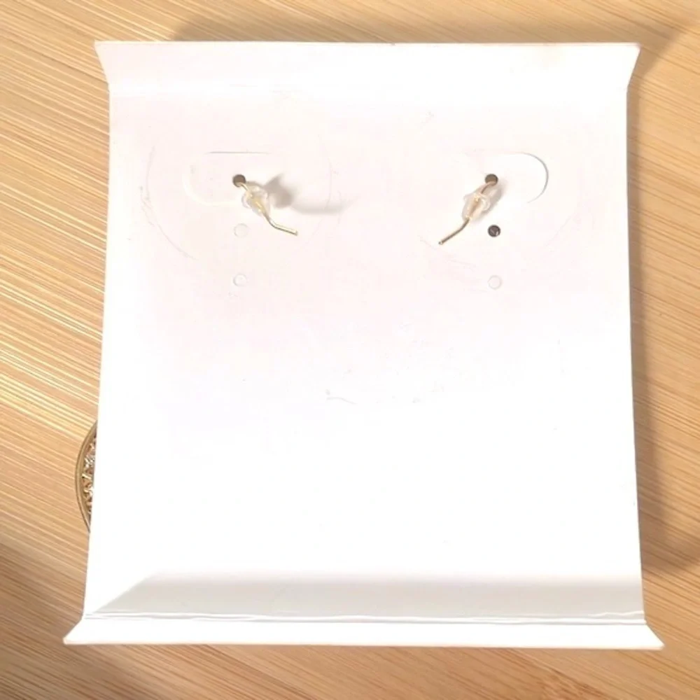 Brand New Eye Candy 14K Gold Plated Drop Earrings Threaded w/ Glass Crystals